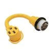 1.5 ft. 6/4 STW 4-Wire 50 Amp 125-V/250-Volt SS2-50P/CS6365 Locking Plug to 14-50R RV/EV/Generator Adapter Cord Yellow by parkworld -Cheap parkworld Store parkworld generator cords 886399y 64 1000