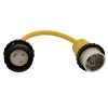 1.5 ft. 10/3 3-Wire RV/Marine 50 Amp 125-Volt 3-Prong Locking SS1-50P to 30 Amp L5-30R Receptacle Adapter Cord Yellow by parkworld