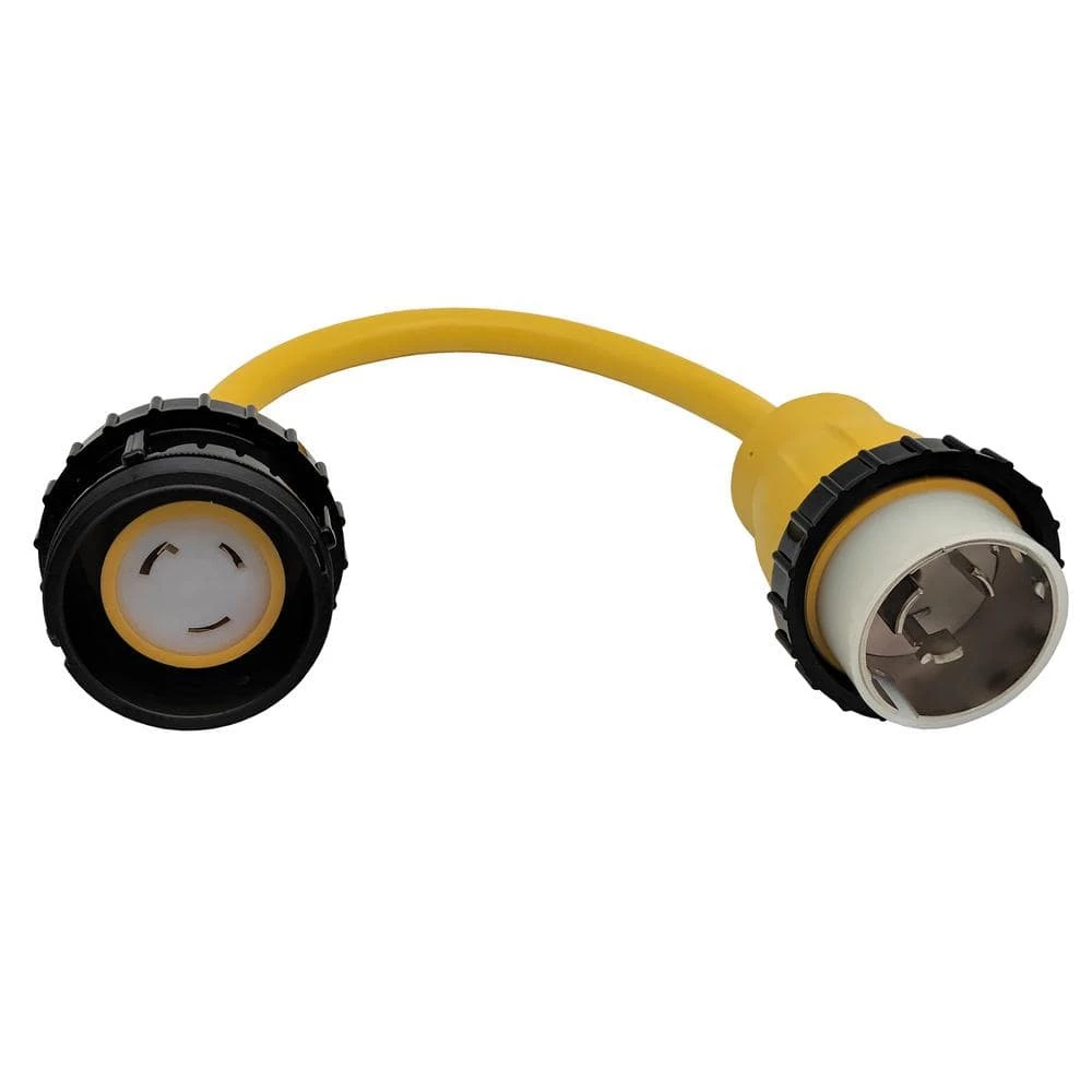 1.5 ft. 10/3 3-Wire RV/Marine 50 Amp 125-Volt 3-Prong Locking SS1-50P to 30 Amp L5-30R Receptacle Adapter Cord Yellow by parkworld 3 1.5 ft. 10/3 3-Wire RV/Marine 50 Amp 125-Volt 3-Prong Locking SS1-50P to 30 Amp L5-30R Receptacle Adapter Cord Yellow by parkworld