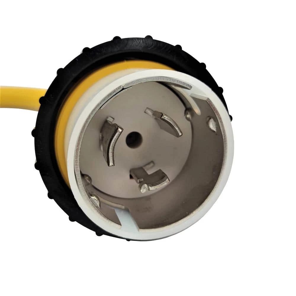 1.5 ft. 10/3 3-Wire RV/Marine 50 Amp 125-Volt 3-Prong Locking SS1-50P to 30 Amp L5-30R Receptacle Adapter Cord Yellow by parkworld 4 1.5 ft. 10/3 3-Wire RV/Marine 50 Amp 125-Volt 3-Prong Locking SS1-50P to 30 Amp L5-30R Receptacle Adapter Cord Yellow by parkworld - Image 2