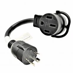 1 ft. 10/3 Generator 30 Amp 3-Prong Locking L5-30P Plug to 50 Amp 4-Prong 14-50R Adapter cord(2-Hots Bridged) FOR RVs by parkworld