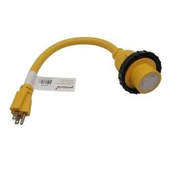 1 ft. 10/3 STW 3-Wire Shore Power 15 Amp to 30 Amp NEMA 5-15P to L5-30R RV Adapter Cord by parkworld