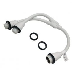 3 ft. 6/4 4-Wire Marine Shore Power 50 Amp 125/250-Volt Y Adapter Cord NEMA SS2-50P to (2)SS2-50R Receptacle, White by parkworld