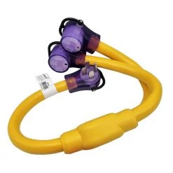 3 ft. STW 6/4 4-Wire RV 50 Amp Y Adapter Cord NEMA 14-50P Plug to two 14-50R Female Receptacle Yellow by parkworld 9 3 ft. STW 6/4 4-Wire RV 50 Amp Y Adapter Cord NEMA 14-50P Plug to two 14-50R Female Receptacle Yellow by parkworld -Cheap parkworld Store parkworld rv marine cords 692095y 1f 1000