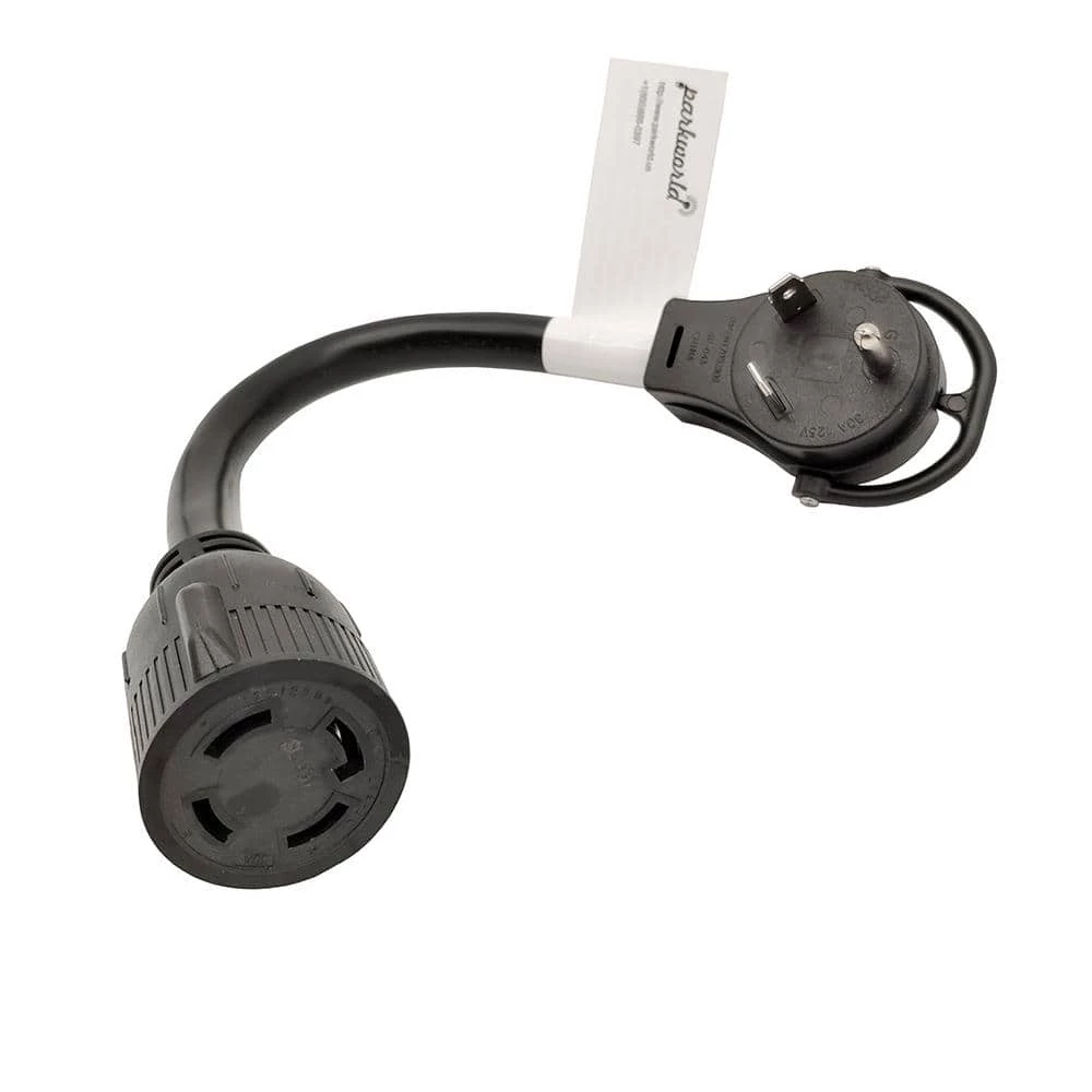 1 ft. 10/3 STW 3-Wire RV 30 Amp TT-30P Plug to L14-30R(2 Hots Bridged) Generator Transfer Switch Adapter Cord by parkworld 3 1 ft. 10/3 STW 3-Wire RV 30 Amp TT-30P Plug to L14-30R(2 Hots Bridged) Generator Transfer Switch Adapter Cord by parkworld