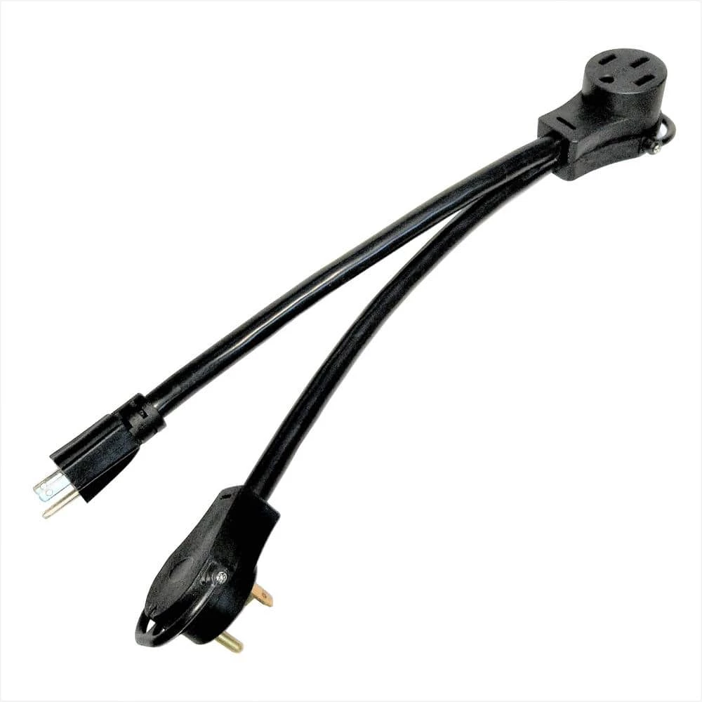 1.5 ft. 10/3 3-Wire RV V-Adapter Cord NEMA 5-15P Plug and TT-30P Plug to 14-50R Receptacle V Splitter Cord by parkworld 4 1.5 ft. 10/3 3-Wire RV V-Adapter Cord NEMA 5-15P Plug and TT-30P Plug to 14-50R Receptacle V Splitter Cord by parkworld - Image 2