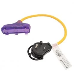 2 ft. 12/3 RV 30 Amp 125-Volt TT-30P Plug to 3x 5-15R Tri-Outlets Adapter Cord NEMA TT-30P to (3)5-15R (Plug In Black) by parkworld