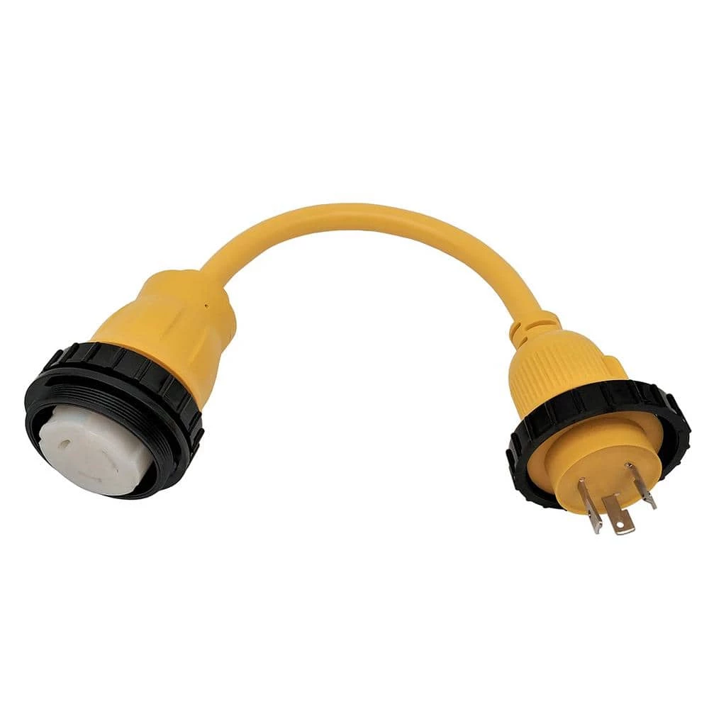 1.5 ft. 10/3 RV/Marine 30 Amp 125-Volt Locking L5-30P Plug to 50 Amp Marine Shore Power SS1-50R Adapter Cord in Yellow by parkworld 4 1.5 ft. 10/3 RV/Marine 30 Amp 125-Volt Locking L5-30P Plug to 50 Amp Marine Shore Power SS1-50R Adapter Cord in Yellow by parkworld - Image 2