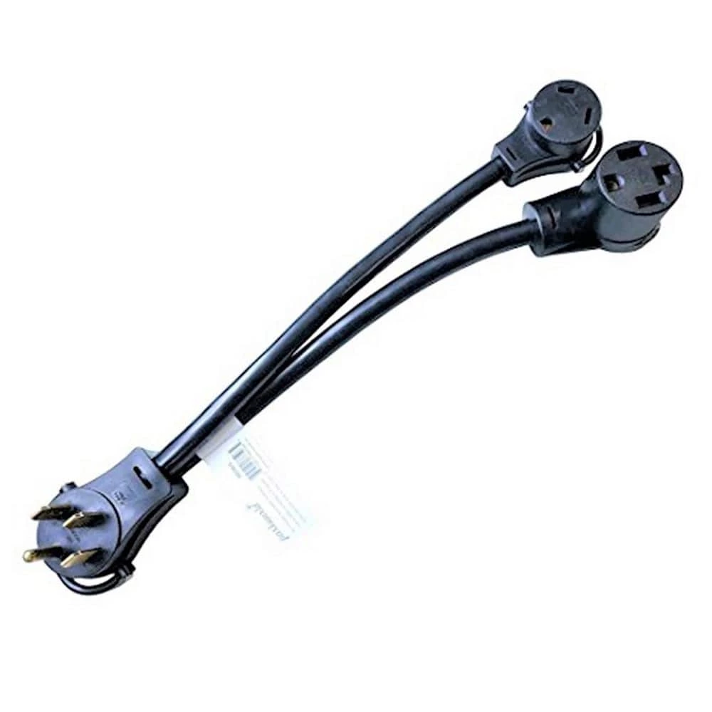 1.5 ft. 10/4 4-Wire RV 50 Amp 4-Prong V Adapter Cord NEMA 14-50P Plug to TT-30R & 14-30R Receptacle V Splitter Cord by parkworld 3 1.5 ft. 10/4 4-Wire RV 50 Amp 4-Prong V Adapter Cord NEMA 14-50P Plug to TT-30R & 14-30R Receptacle V Splitter Cord by parkworld