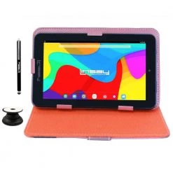 7 in. 2GB RAM 32GB Storage Android 12 Tablet with New York Style Leather Case, Holder and Pen by LINSAY