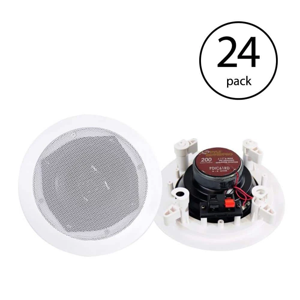 PRO 6.5 ft. 200-Watt 2-Way In-Ceiling Wall Speaker System (24-Pack) by Pyle 3 PRO 6.5 ft. 200-Watt 2-Way In-Ceiling Wall Speaker System (24-Pack) by Pyle