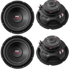 10 in. 4000-Watt Car Subwoofer Audio Power Subs Woofers DVC 4 Ohm Black by Pyle