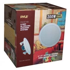 PRO 6.5 ft. 200-Watt 2-Way In-Ceiling/Wall Speaker System (12-Pack) by Pyle -Cheap parkworld Store pyle car cell phone accessories 6 x pdic61rd 1f 1000