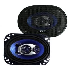 New 4 in. x 6 in. 240-Watt 3-Way Car Coaxial Audio Speakers Stereo Pair Blue by Pyle