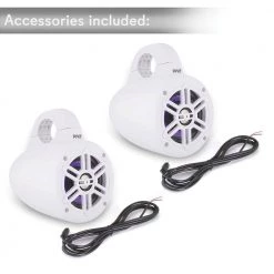 4 in. 300-Watt Waterproof Marine Wakeboard Tower Speakers with LEDs in White by Pyle 15 4 in. 300-Watt Waterproof Marine Wakeboard Tower Speakers with LEDs in White by Pyle -Cheap parkworld Store pyle car cell phone accessories plmrlewb47wb 76 1000