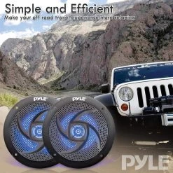 4 in. 100-Watt Low-Profile Waterproof Marine Speakers with LEDs by Pyle 15 4 in. 100-Watt Low-Profile Waterproof Marine Speakers with LEDs by Pyle -Cheap parkworld Store pyle car cell phone accessories plmrs43bl 76 1000