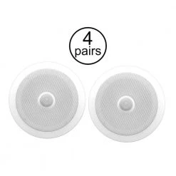 PDIC80 8 in. 300-Watt 2-Way in Ceiling/Wall Speakers System Home (4-Pairs) by Pyle