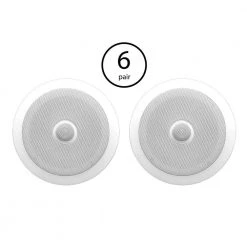 6.5 in. 2-Way Round In-Wall/Ceiling Home Speakers System Audio (6-Pair) by Pyle