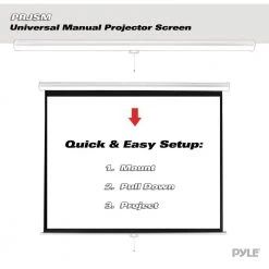 84 in. Universal Pull-Down Manual Projection Screen by Pyle -Cheap parkworld Store pyle projector screens prjsm9406 fa 1000