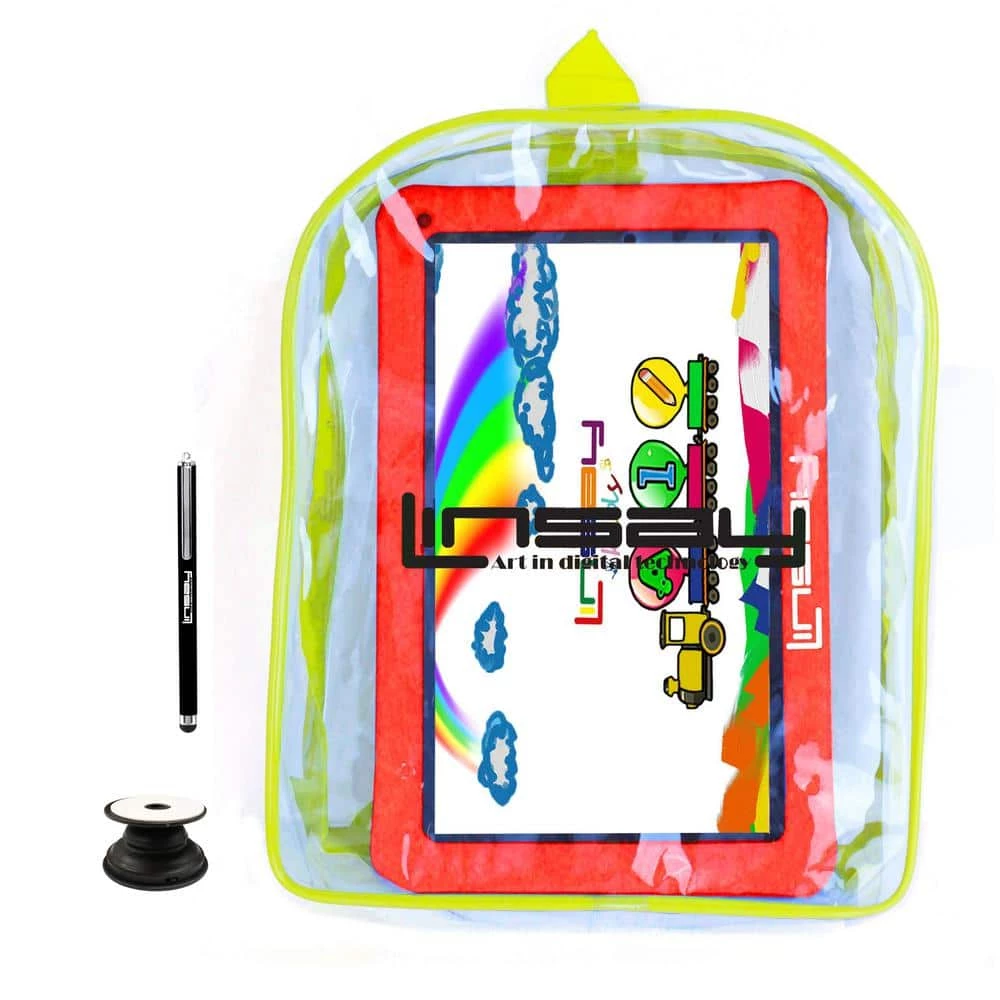 10.1 in. 1280 x 800 IPS 32GB Android 12 Tablet Bundle with Red Kids Defender Case, Back Pack, Pen Stylus and Holder by LINSAY 3 10.1 in. 1280 x 800 IPS 32GB Android 12 Tablet Bundle with Red Kids Defender Case, Back Pack, Pen Stylus and Holder by LINSAY