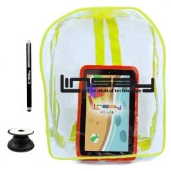 7 in. 2GB RAM 32GB Storage Android 12 Tablet with Red Kids Defender Case, Backpack, Holder and Pen by LINSAY