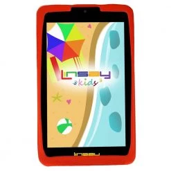 7 in. 2GB RAM 32GB Android 12 Quad Core Tablet with Red Kids Defender Case by LINSAY