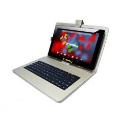 10.1 in. 1280x800 IPS 2GB RAM 32GB Android 12 Tablet with Silver Keyboard by LINSAY -Cheap parkworld Store silver linsay tablets accessories f10xipsbds 4f 1000