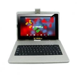 10.1 in. 1280x800 IPS 2GB RAM 32GB Android 12 Tablet with Silver Keyboard by LINSAY