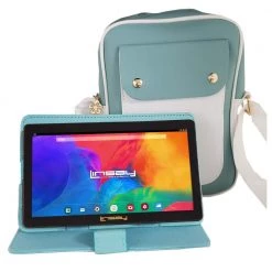 7 in. 2GB RAM 32GB Android 12 Tablet Bundle with Lovely Sky Blue Protective PU leather Case and Fashion Handbag by LINSAY