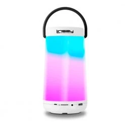 LED Light Party Show Indoor/Outdoor Bluetooth Speaker in White by LINSAY