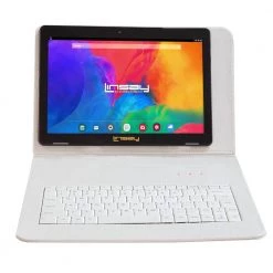 10.1 in. 1280x800 IPS 2GB RAM 32GB Android 12 Tablet with White Crocodile Keyboard by LINSAY