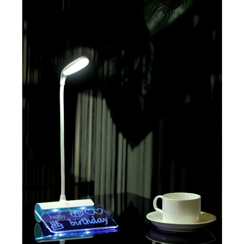 Smart LED Lamp Touch with 2 USB Charger Port Slot Multi-Charging Station Notepad Light Blue Incandescent and Night Light by LINSAY 4 Smart LED Lamp Touch with 2 USB Charger Port Slot Multi-Charging Station Notepad Light Blue Incandescent and Night Light by LINSAY - Image 2