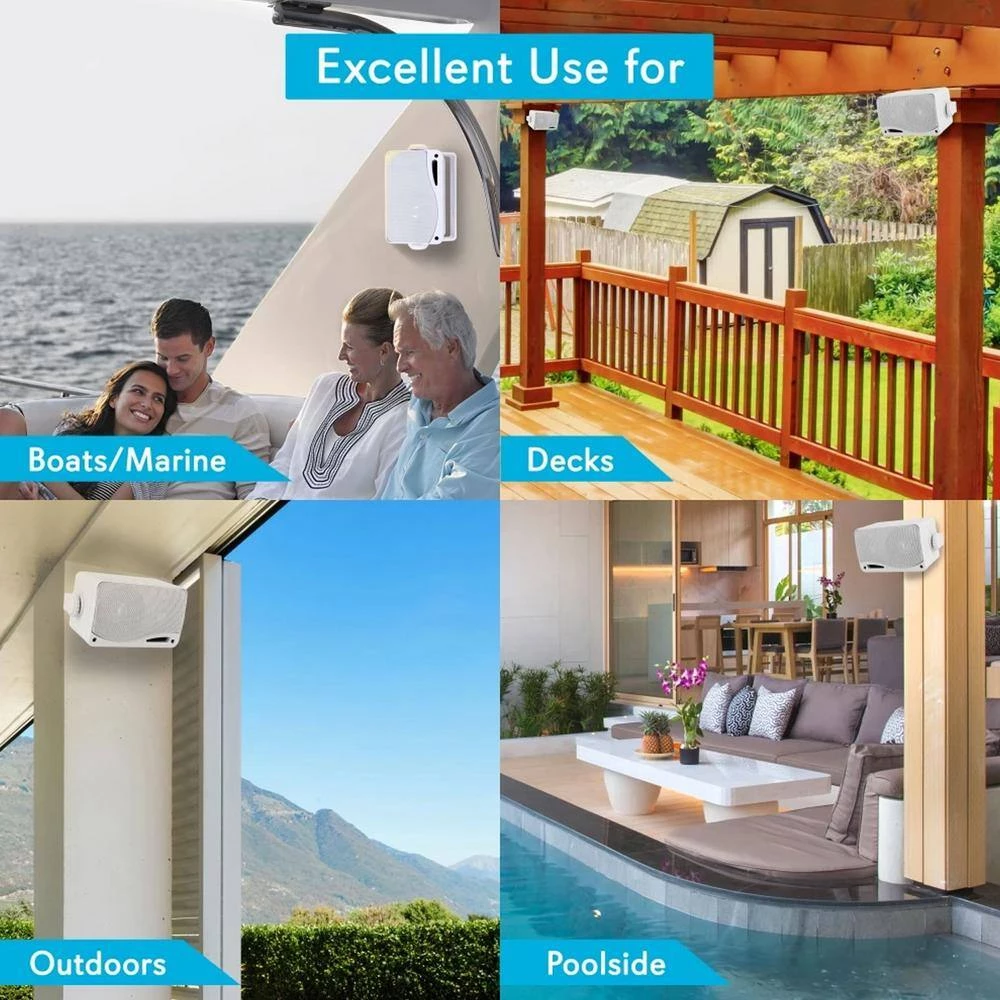 3.5 in. 3-Way Marine Audio Speakers Outdoor Weatherproof (2-Pair) by Pyle 5 3.5 in. 3-Way Marine Audio Speakers Outdoor Weatherproof (2-Pair) by Pyle - Image 3