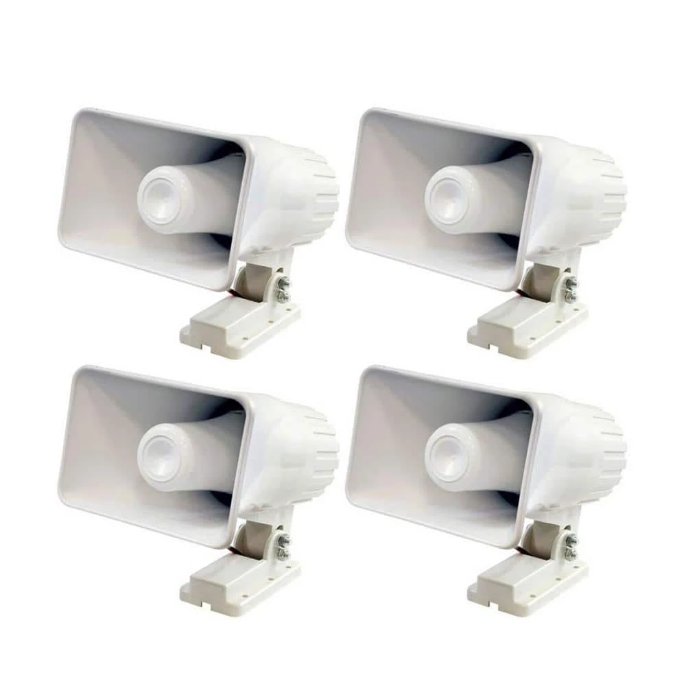 6 in. 50-Watt Indoor/Outdoor Waterproof Home PA Horn Speaker (4-Pack) by Pyle 3 6 in. 50-Watt Indoor/Outdoor Waterproof Home PA Horn Speaker (4-Pack) by Pyle