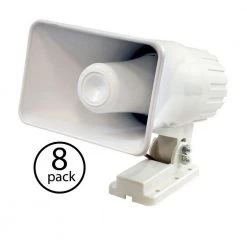 6 in. 50-Watt Indoor/Outdoor Waterproof Home PA Horn Speaker (8-Pack) by Pyle