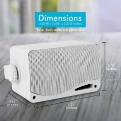 3.5 in. 3-Way Marine Audio Speakers Outdoor Weatherproof (8-Pair) by Pyle -Cheap parkworld Store white pyle speakers 8 x plmr24 4f 1000