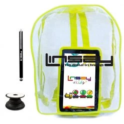 7 in. 2GB RAM 32GB Storage Android 12 Tablet with Yellow Kids Defender Case, Backpack, Holder and Pen by LINSAY