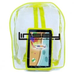 7 in. 2GB RAM 32GB Android 12 Quad Core Tablet with Yellow Kids Defender Case and Backpack by LINSAY
