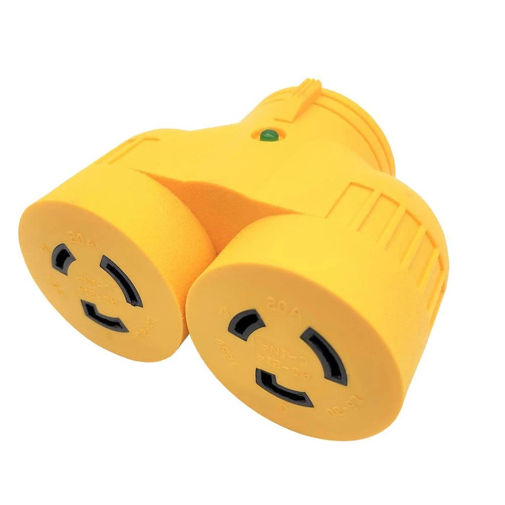 20 Amp 3-Prong Locking Plug L5-20P to 2X 20 Amp 125-Volt Locking L5-20R Outlet Splitters Adapter L5-20P to (2) L5-20R by parkworld 4 20 Amp 3-Prong Locking Plug L5-20P to 2X 20 Amp 125-Volt Locking L5-20R Outlet Splitters Adapter L5-20P to (2) L5-20R by parkworld - Image 2