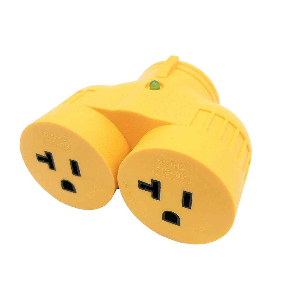 Generator 20 Amp 4-Prong Locking Plug to 2x 20 Amp T-Blade Outlet Splitter V-Adapter NEMA L14-20P to (2) 5-20R/5-15R by parkworld 4 Generator 20 Amp 4-Prong Locking Plug to 2x 20 Amp T-Blade Outlet Splitter V-Adapter NEMA L14-20P to (2) 5-20R/5-15R by parkworld - Image 2