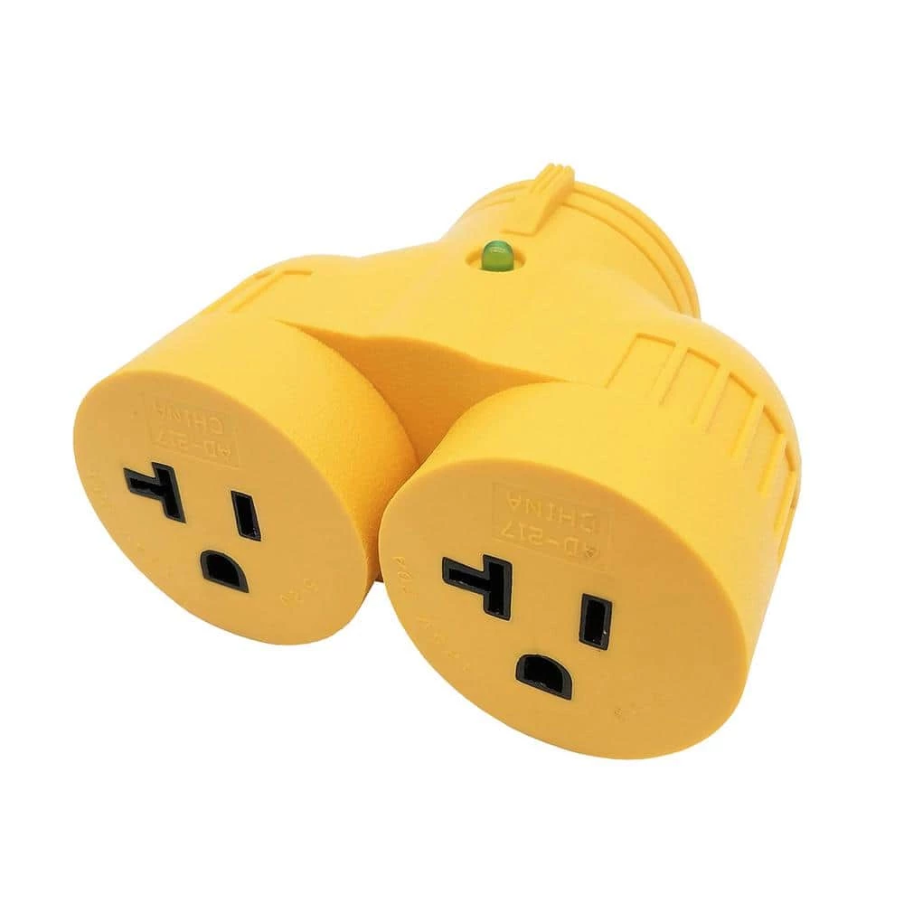 Generator 30 Amp 4-Prong Locking Plug to 2x 20 Amp T-Blade Outlet Splitter V-Adapter NEMA L14-30P to (2) 5-20R/5-15R by parkworld 4 Generator 30 Amp 4-Prong Locking Plug to 2x 20 Amp T-Blade Outlet Splitter V-Adapter NEMA L14-30P to (2) 5-20R/5-15R by parkworld - Image 2