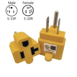 Household 15 Amp 125-Volt Plug to 20 Amp T-Blade Female Outlet NEMA 5-15P to 5-20R/5-15R Travel Adapter (2-Pack) by parkworld 7 Household 15 Amp 125-Volt Plug to 20 Amp T-Blade Female Outlet NEMA 5-15P to 5-20R/5-15R Travel Adapter (2-Pack) by parkworld -Cheap parkworld Store yellow parkworld plug adapters 68208 4f 1000