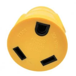 Generator 30 Amp 3-Pong Locking NEMA L5-30P Plug to RV 30 Amp TT-30R Outlet Splitter Adapter L5-30P to TT-30R, Yellow by parkworld -Cheap parkworld Store yellow parkworld plug adapters 691586y 1f 1000