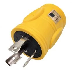 Generator 30 Amp 3-Pong Locking NEMA L5-30P Plug to RV 30 Amp TT-30R Outlet Splitter Adapter L5-30P to TT-30R, Yellow by parkworld