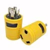 Generator 30 Amp to RV 30 Amp Power Adapter NEMA L14-30P to TT-30R Locking 4-Prong Plug to RV 3-Prong Outlet Yellow by parkworld -Cheap parkworld Store yellow parkworld plug adapters 691784y 64 1000